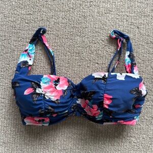 Seafolly Blue Floral Bikini Top